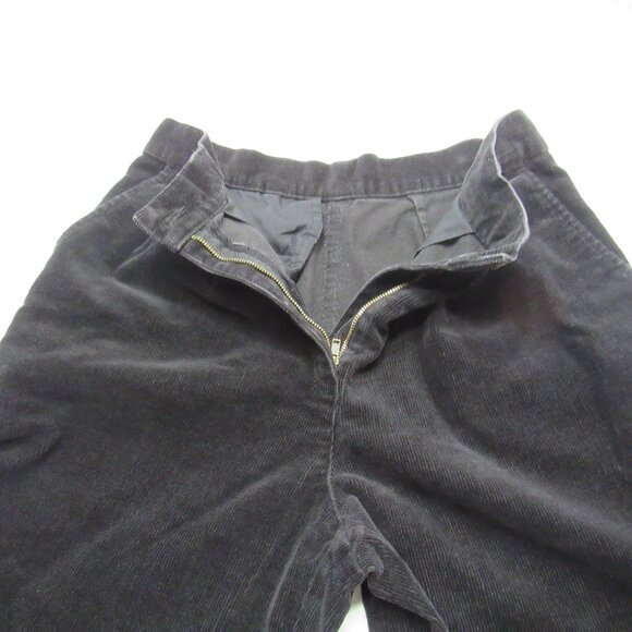 Vintage L.L.Bean Women's Black Corduroy Chino Everyday Pleated Trousers Pants - Picture 3 of 8